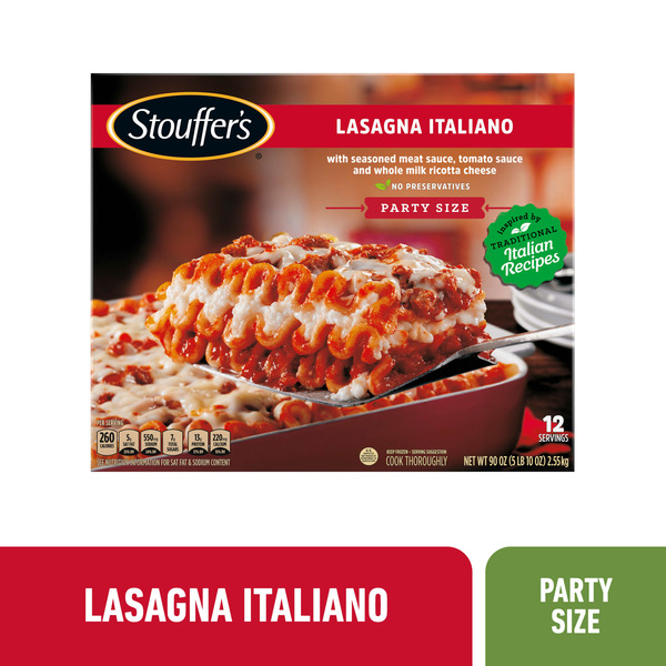 Frozen Meals Stouffer's Classics Party Size Lasagna Italiano hero