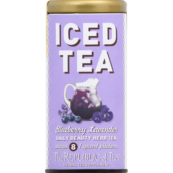 The Republic of Tea Iced Tea Pouches, Blueberry Lavender hero