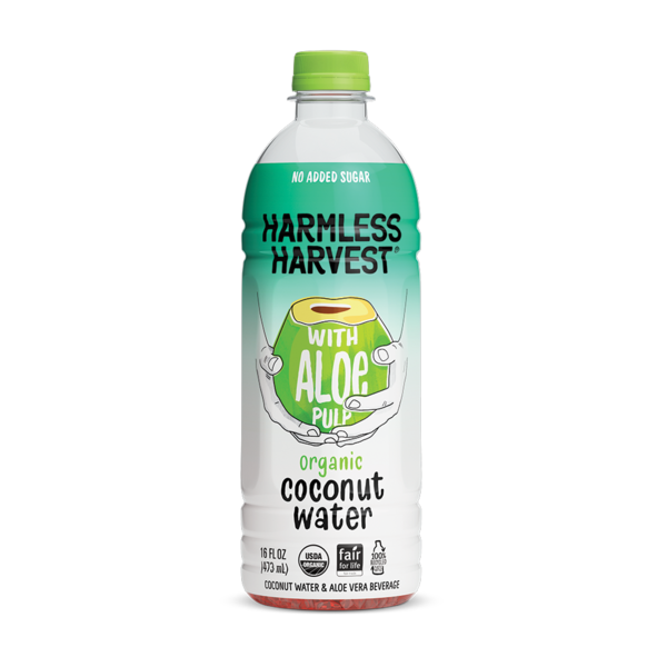 Harmless Harvest Organic Coconut Water with Aloe Pulp hero