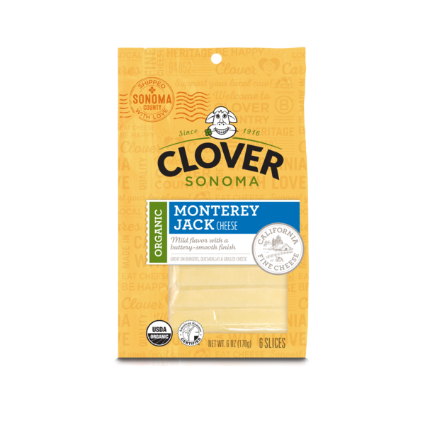 Packaged Cheese Clover Sonoma Organic Monterey Jack Slice hero