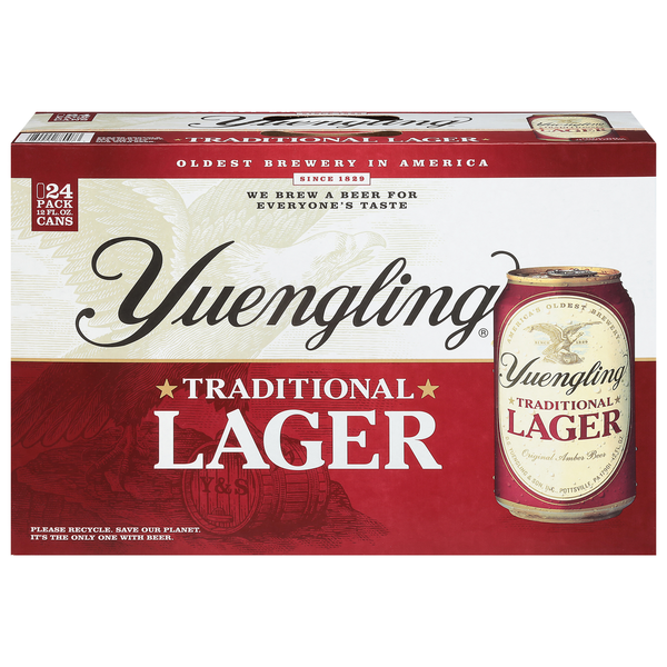 Beers & Coolers Yuengling Beer, Traditional Lager, 24 Pack hero