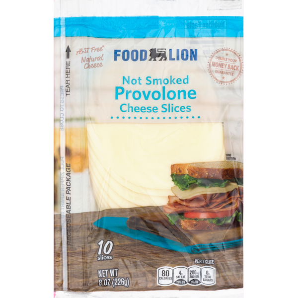 Packaged Cheese Food Lion Natural Provolone Cheese Slices hero