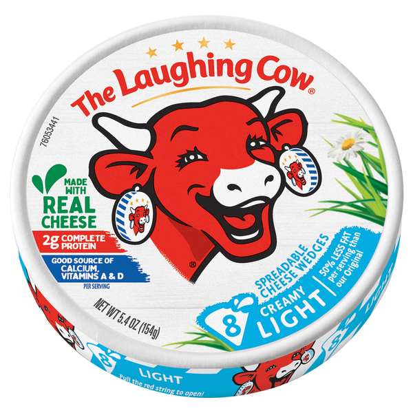 Packaged Cheese The Laughing Cow Creamy Light Spreadable Cheese Wedges hero