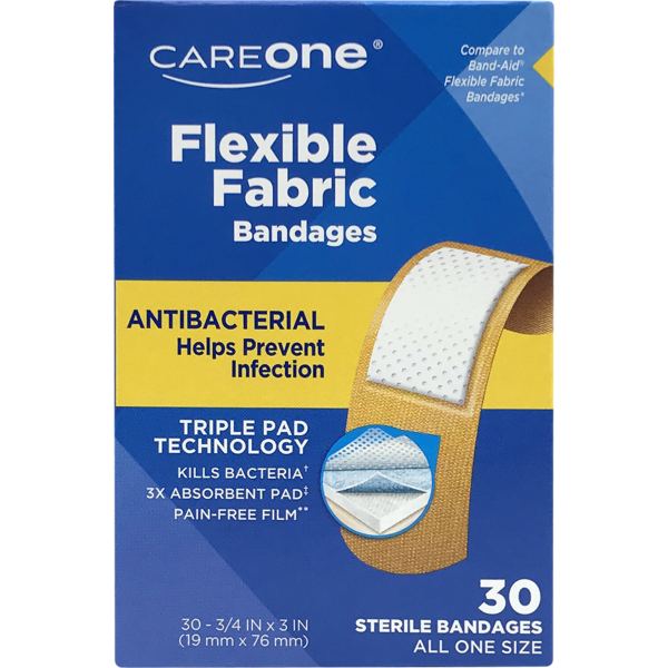 First Aid CareOne Antibacterial Flexible Fabric Bandages hero