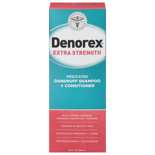 Hair Care Denorex Dandruff Shampoo + Conditioner, Medicated, Extra Strength hero