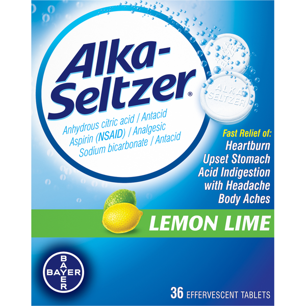 Digestion Alka-Seltzer Antacid, Lemon Lime, Effervescent Tablets hero