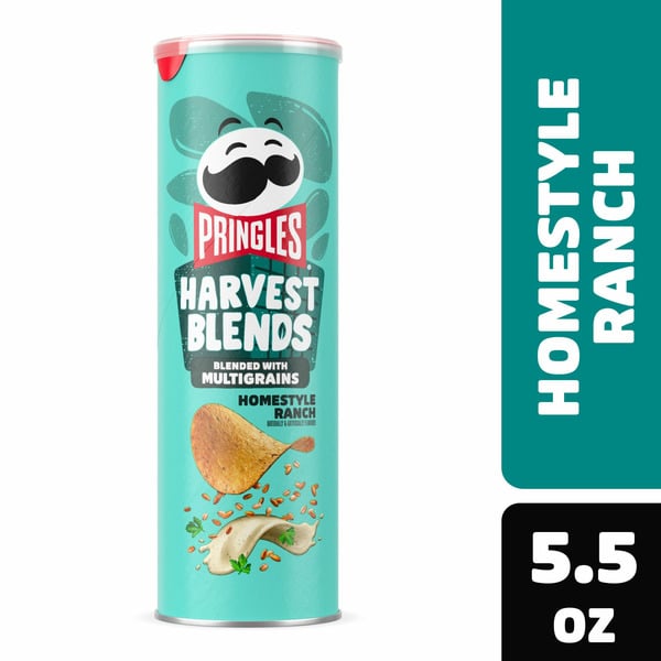 Pringles Harvest Blends Potato Crisps Chips, Lunch Snacks, Blended with Multigrains, Homestyle Ranch hero