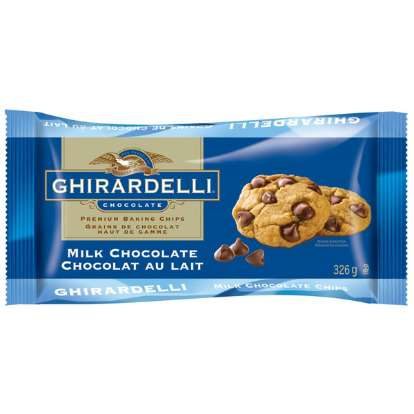 Baking Ingredients Ghirardelli Milk Chocolate Baking Chips Bag 326g hero