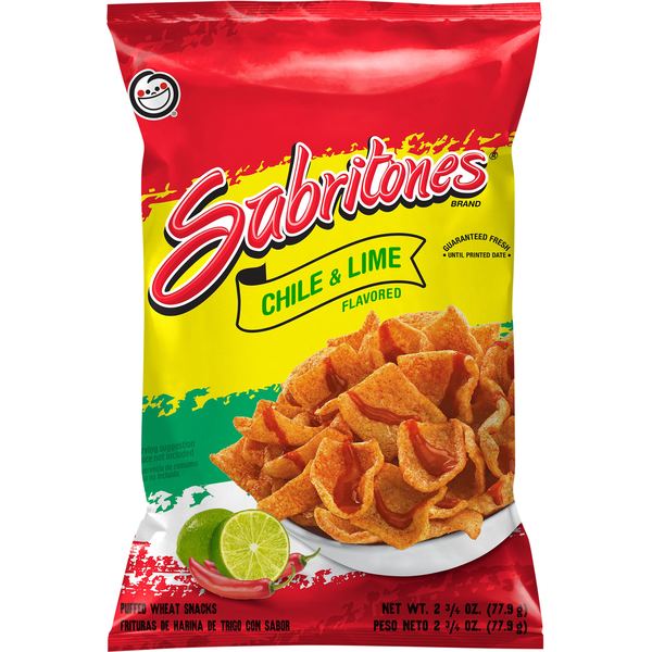 Chips & Pretzels Frito-Lay SABRITONES Puffed Wheat Snacks, Chile & Lime Flavored hero