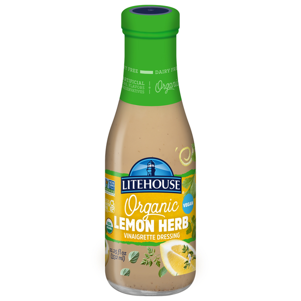 Salad Dressing & Toppings Litehouse Vinaigrette Dressing, Organic, Lemon Herb hero