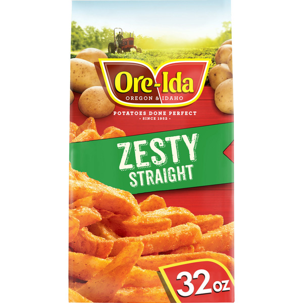 Frozen Potatoes Ore-Ida Zesty Straight Seasoned French Fries Fried Food Snacks Frozen Potatoes hero