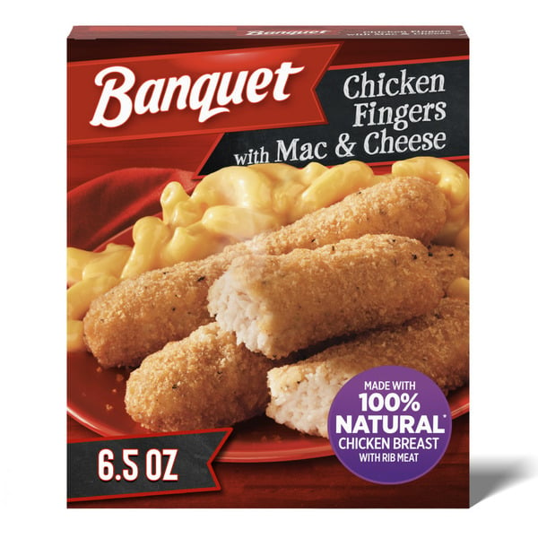 Frozen Meals Banquet Chicken Fingers with Mac and Cheese, Frozen Meal hero