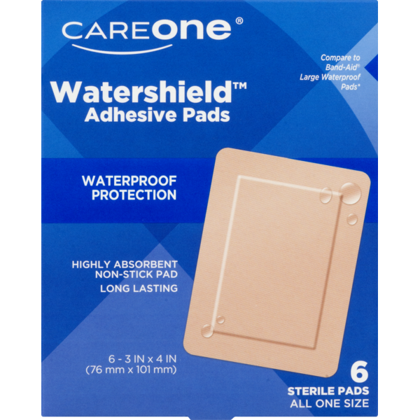 First Aid CareOne Tan Watershield ADH Pads 3"" x 4"" hero