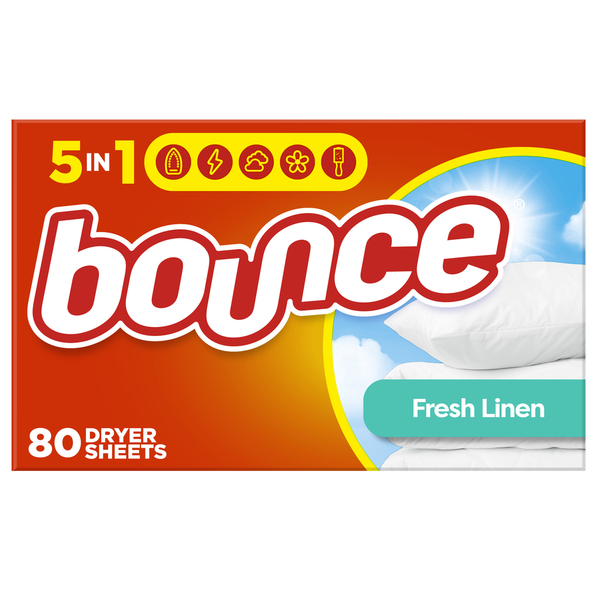 Laundry Bounce Fabric Softener Dryer Sheets, Fresh Linen hero