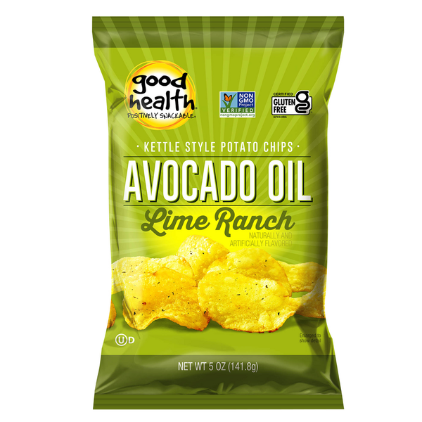 Chips & Pretzels Good Health Avocado Oil Kettle Style Chips Lime Ranch hero