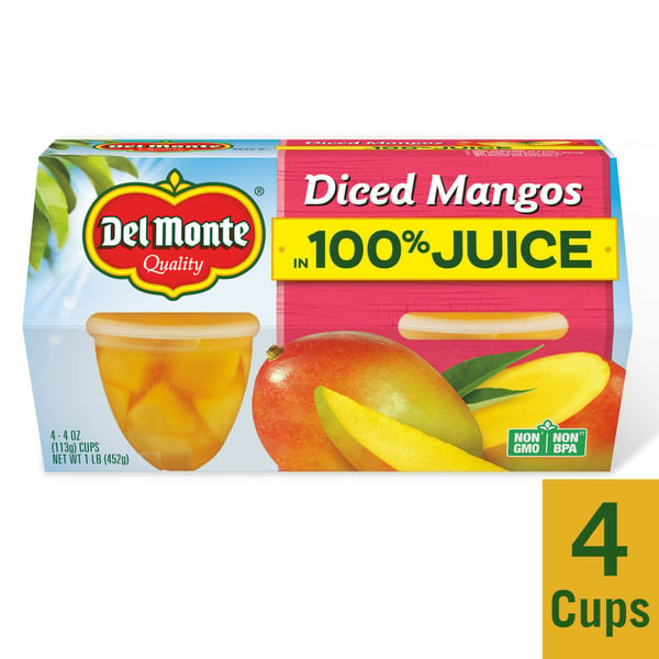 Fruit & Vegetable Snacks Del Monte Diced Mangos in Light Syrup hero