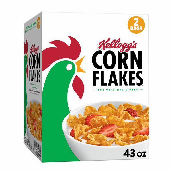 Cereal & Granola Kellogg's Corn Flakes Breakfast Cereal, Kids Cereal, Family Breakfast, Original hero