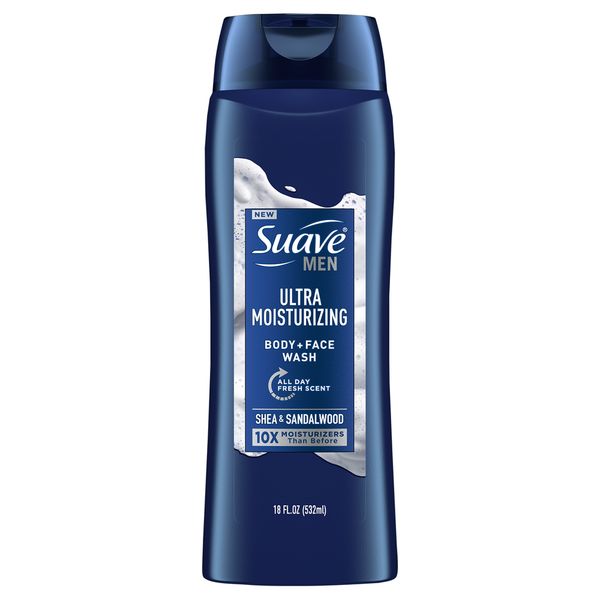 Suave Body + Face Wash, Ultra Moisturizing, Shea + Sandalwood hero