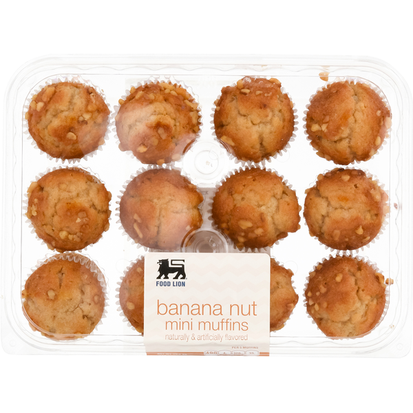 Bakery Breakfast Food Lion Muffins, Banana Nut, Mini hero