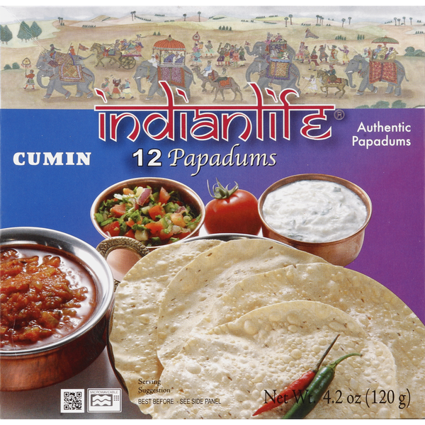 Indian Foods Indianlife Papadums, Cumin hero