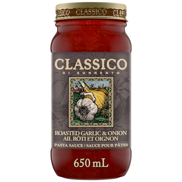 Pasta Sauce Classico Roasted Garlic & Onion Spaghetti Pasta Sauce hero