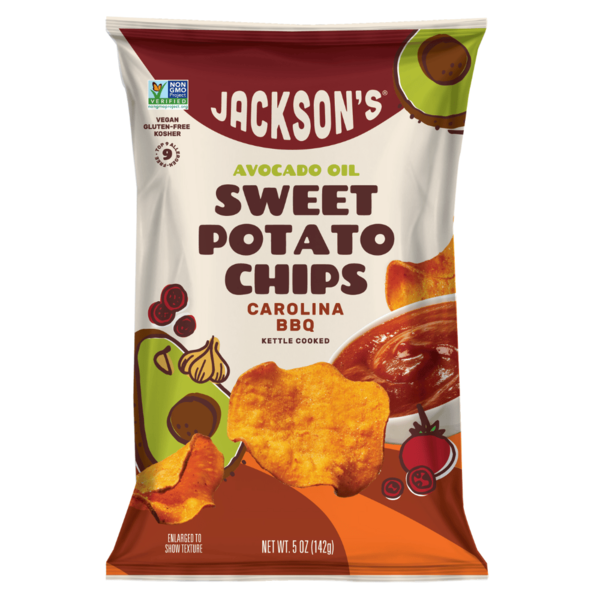 Chips & Pretzels Jackson's Sweet Potato Chips in Avocado Oil, Carolina BBQ hero