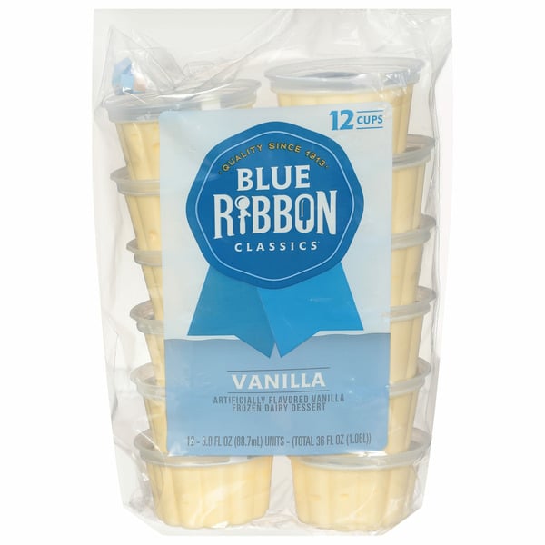 Ice Cream & Ice Blue Ribbon Classics Vanilla Frozen Dessert Cups hero