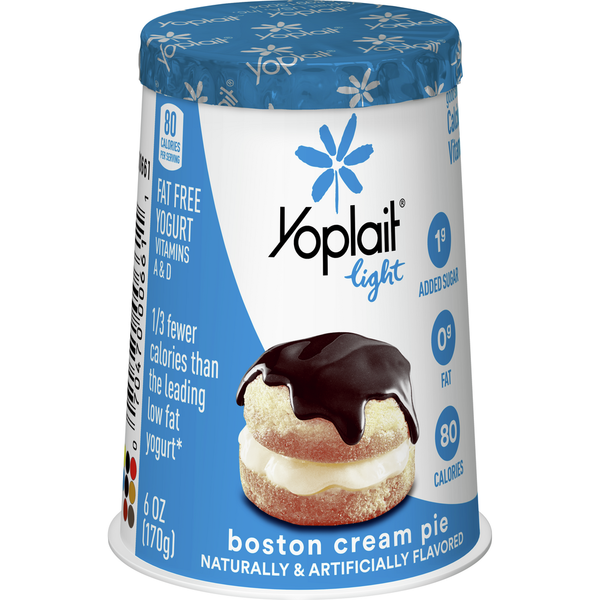 Yogurt Yoplait Light Boston Cream Pie Fat Free Yogurt Cup hero