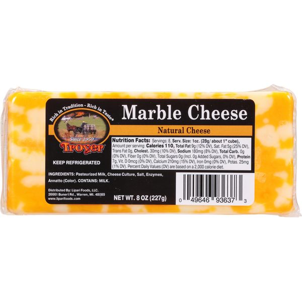 Other Creams & Cheeses Troyer Cheese, Marble, Natural hero