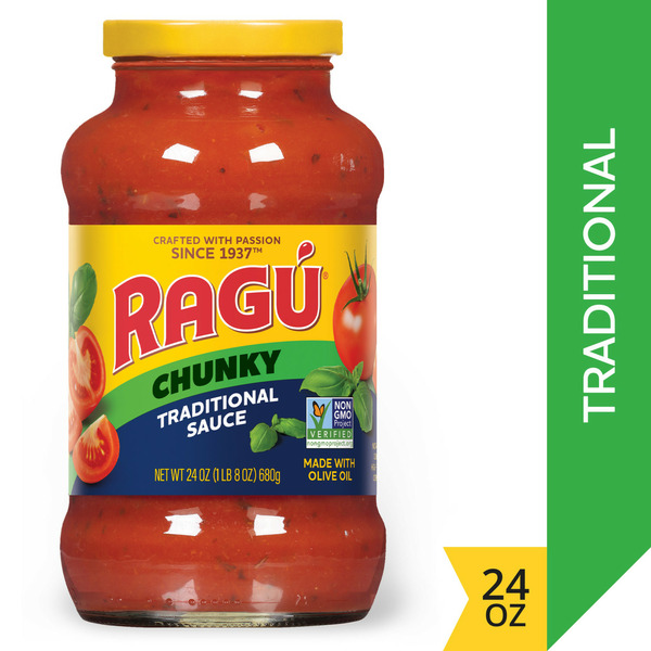 Pasta Sauce Ragu Chunky Traditional Pasta Sauce hero