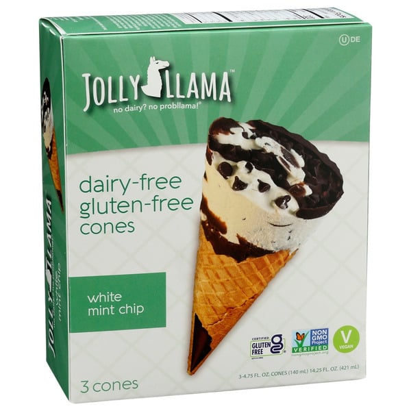 Ice Cream Toppings Jolly Llama Cones, Dairy-Free, Gluten-Free, White Mint Chip hero