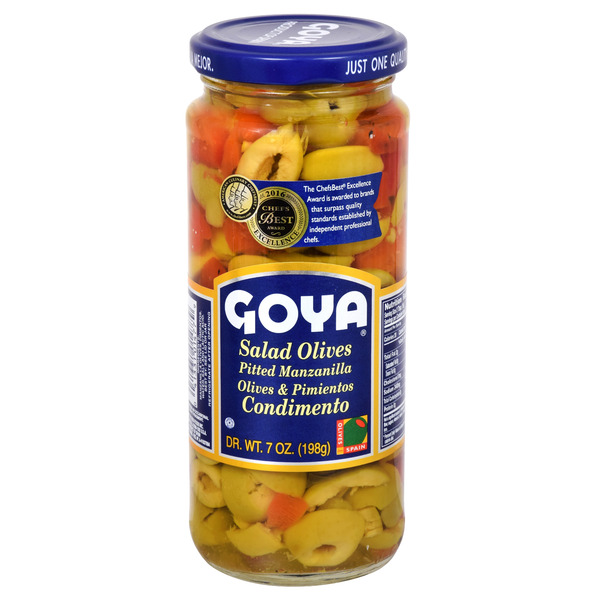 Pickled Goods & Olives Goya Salad Olives, Pitted Manzanilla Olives & Pimientos hero