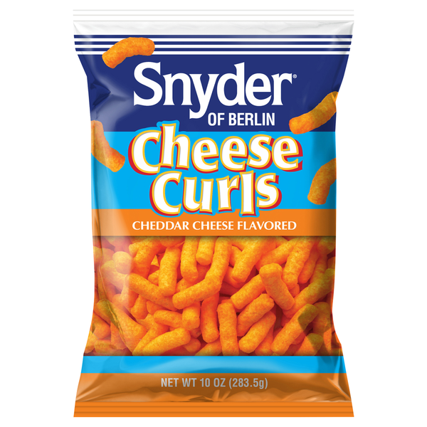 Chips & Pretzels Snyder of Berlin Cheese Curls, Cheddar Cheese Flavored hero