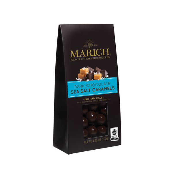 Candy & Chocolate Marich Pancrafted Chocolates Dark Chocolate Sea Salt Caramels hero