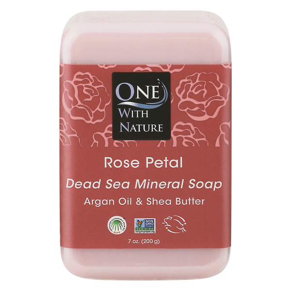 Body Lotions & Soap One with Nature Soap, Dead Sea Mineral, Rose Petal hero