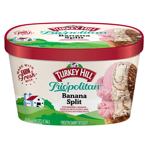 Ice Cream & Ice Turkey Hill Frozen Dairy Dessert, Banana Split hero