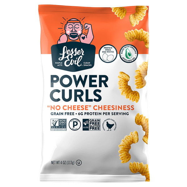 Chips & Pretzels LesserEvil Power Curls, No Cheese Cheesiness hero