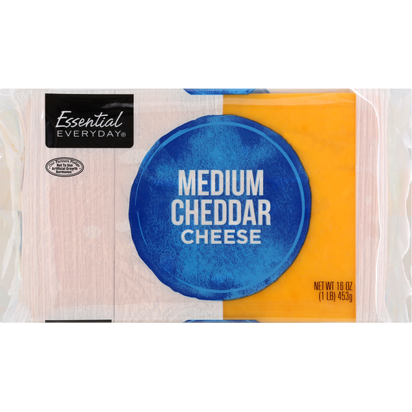 Packaged Cheese Essential Everyday Cheese, Medium Cheddar hero