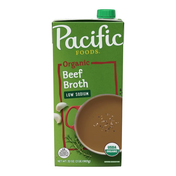 Soup, Broth & Bouillon Pacific Foods Low Sodium Organic Beef Broth hero