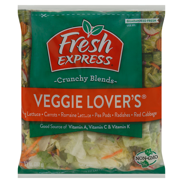 Packaged Vegetables & Fruits Fresh Express Crunchy Blends Veggie Lover's Salad hero