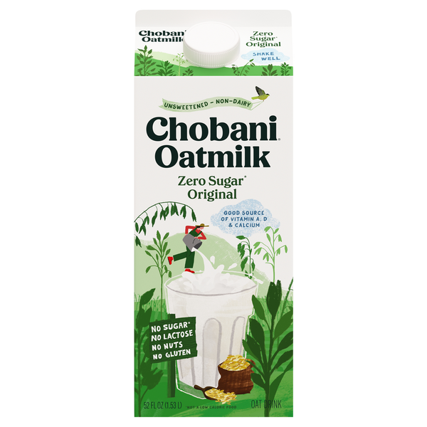 Milk Chobani Oatmilk, Zero Sugar, Original hero