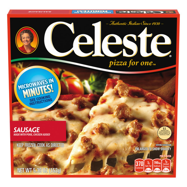 Frozen Pizza Celeste Sausage Pizza for One, Individual Microwavable Frozen Pizza hero