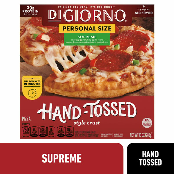 Frozen Pizza DiGiorno For One Traditional Crust Supreme hero