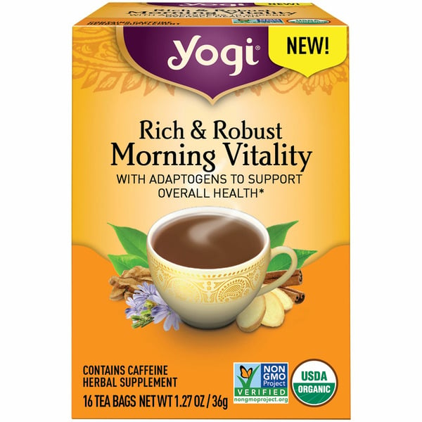 Yogi Tea Puerh Tea, Rich & Robust Morning Vitality, Contains Caffeine hero