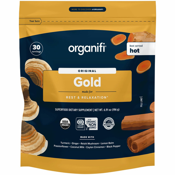 Organifi Gold Tea Made With Turmeric-ginger-reishi Organic Dietary Supplement Powder, Original hero