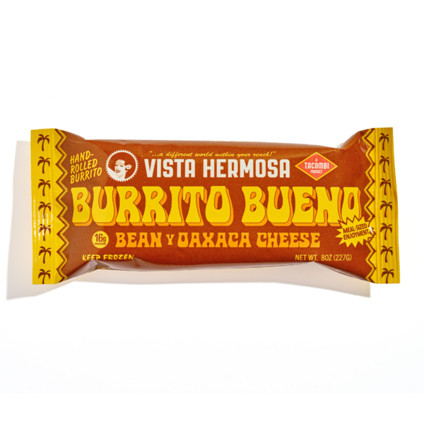 Frozen Meals Vista Hermosa Products Frozen Burrito Bueno, Bean y Oaxaca Cheese hero