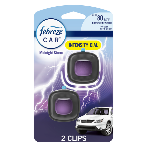 Air Fresheners & Candles Febreze Car Air Freshener Vent Clip Midnight Storm Scent, Car Vent Clip hero