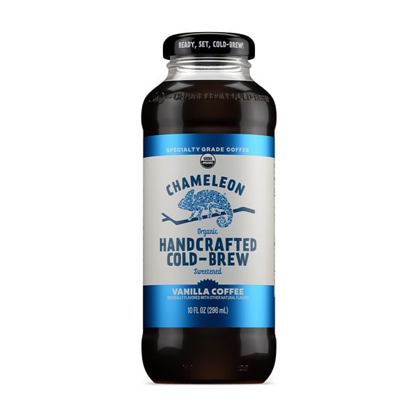 Cold Bottled Coffee Chameleon Organic, Handcrafted, Cold-Brew, Sweetened Vanilla Coffee hero