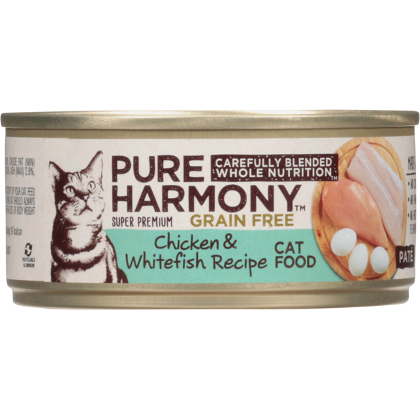 Cat Food & Care Pure Harmony Cat Food, Grain Free, Chicken & Whitefish Recipe, Super Premium, Pate hero