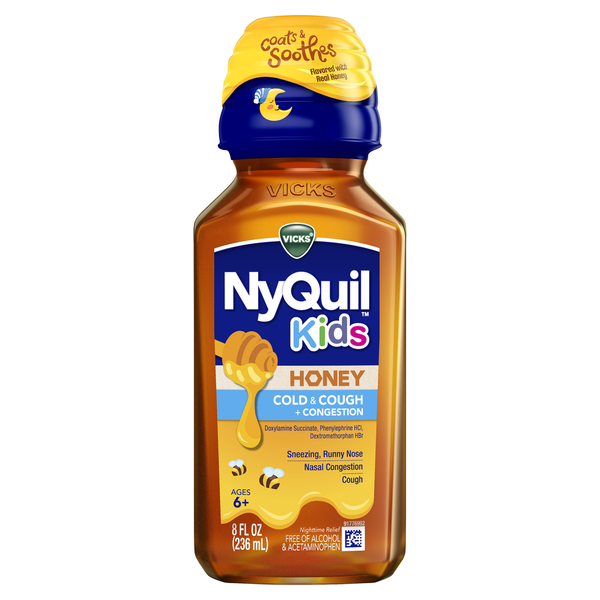 Bulk Spreads Butter, Honey, Syrup Vicks NyQuil Kids Cold and Cough + Congestion Relief Flavored With Real Honey hero